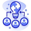 Icône de collaboration – L’Agence KYRANIS SEO applique la méthode Agile et apprécie de collaborer