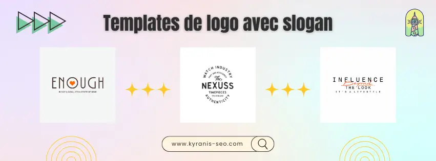 Templates Freepik de logo avec slogan pour illustrer qu’est-ce qu’un slogan — Agence KYRANIS SEO